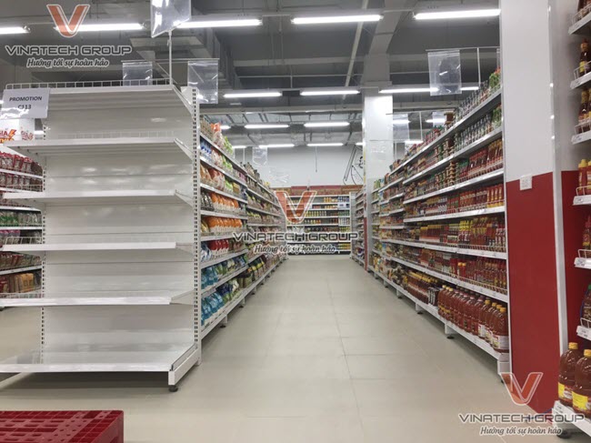Kệ siêu thị tôn liền (lưng tôn kín) Kệ siêu thị tôn liền (lưng tôn kín)