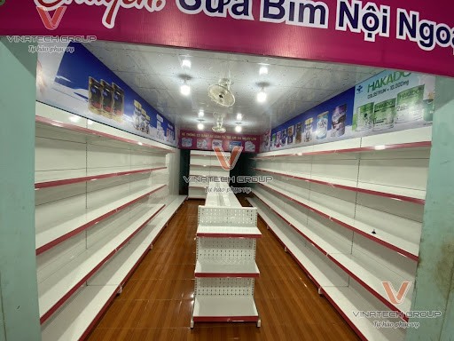 Vinatech lắp kệ siêu thị tại Bình Phước cho hệ thống sữa Đông Anh
