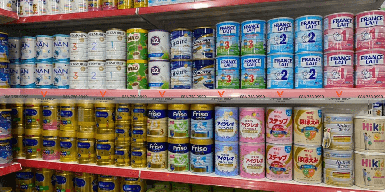 Vinatech lắp kệ siêu thị tại Bình Phước cho hệ thống sữa Đông Anh 1
