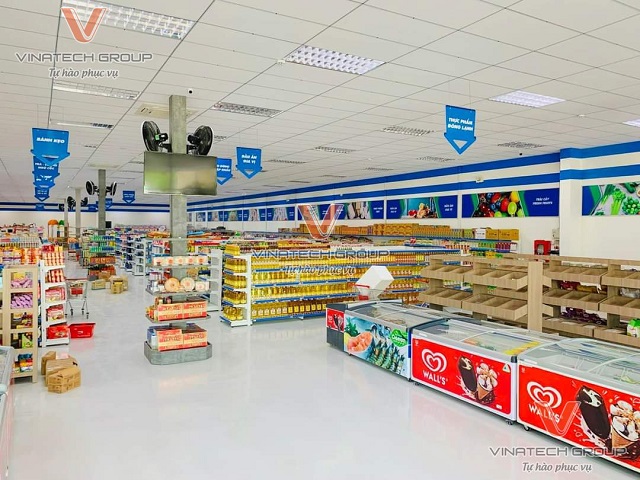 mẫu thiết kế siêu thị mini 100m2
