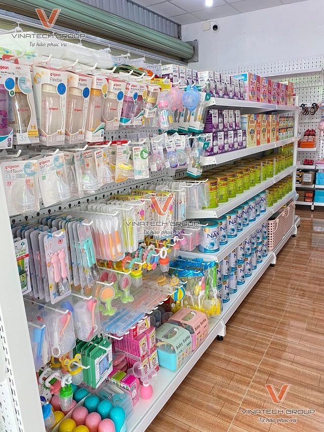 Kệ siêu thị cho shop mẹ và bé DiDi Baby tại tỉnh Long An 2