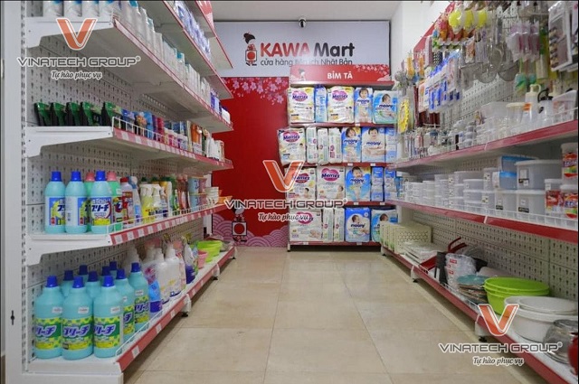 kệ siêu thị tại siêu thị tiện ích Kawa Mart TP Hà Nội 1