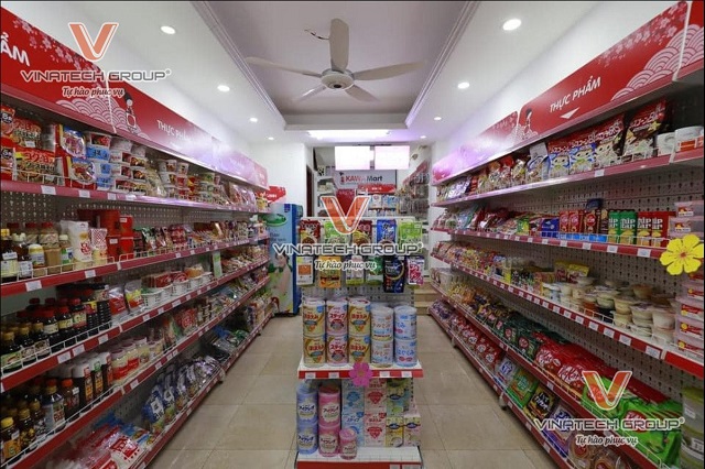 kệ siêu thị tại siêu thị tiện ích Kawa Mart TP Hà Nội 2