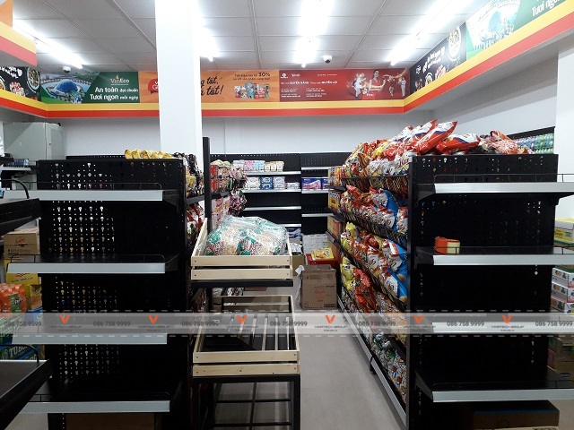 kệ siêu thị tại siêu thị Winmart+ tỉnh Thái Nguyên 1
