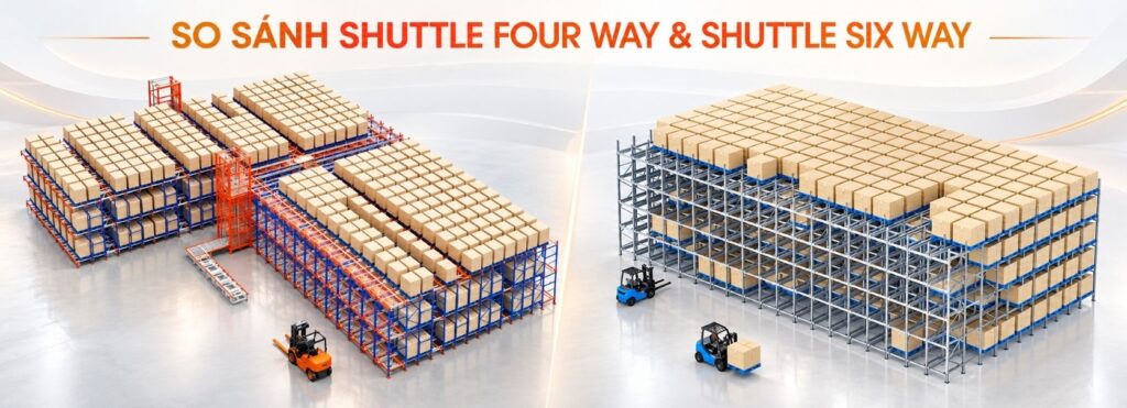 So sánh Shuttle Four Way và Shuttle Six Way: Đâu là giải pháp tối ưu cho doanh nghiệp?