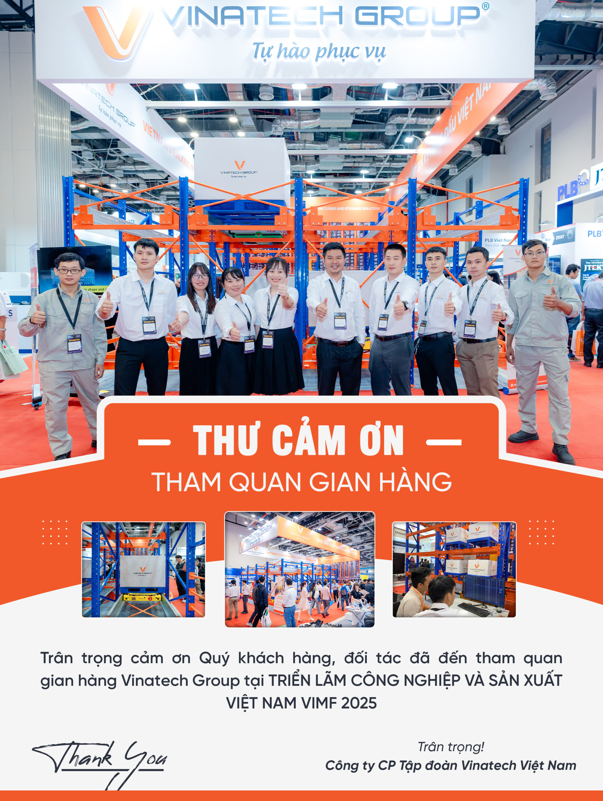 THƯ CẢM ƠN KHÁCH HÀNG & ĐỐI TÁC ĐÃ GHÉ THĂM GIAN HÀNG VINATECH GROUP TẠI TRIỂN LÃM VIMF 2025
