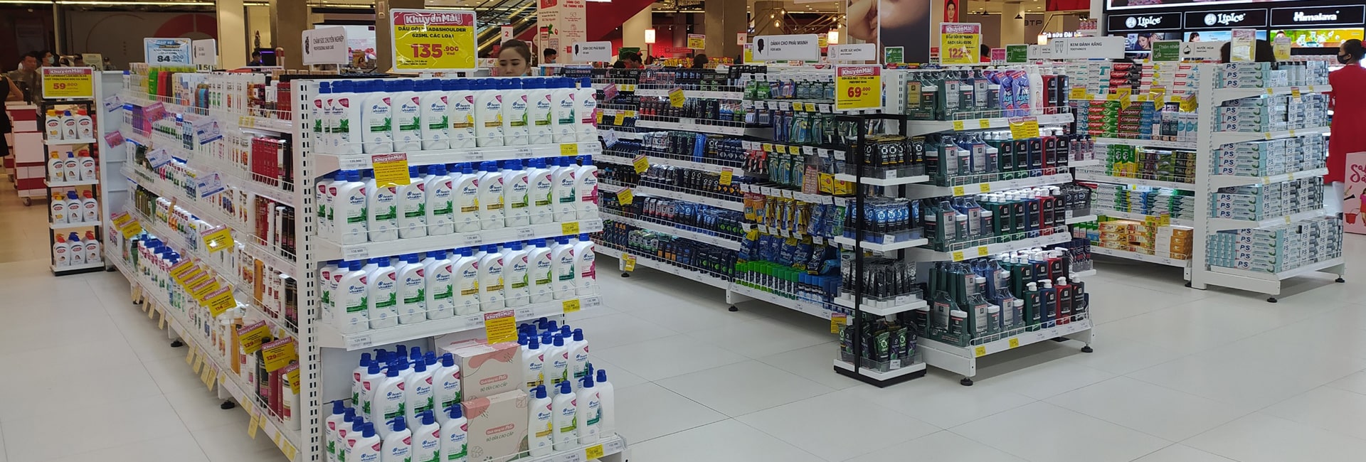 Kệ siêu thị đôi - Lưng tôn lỗ 8 tầng D90 x C150 cm