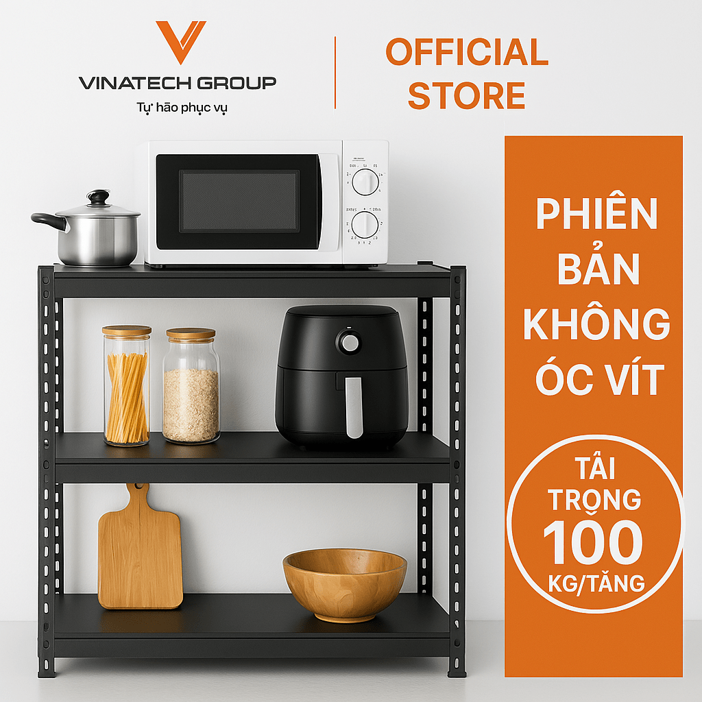 Kệ sắt V lỗ 3 tầng lắp ráp, đa năng, giá rẻ, BH 24 tháng