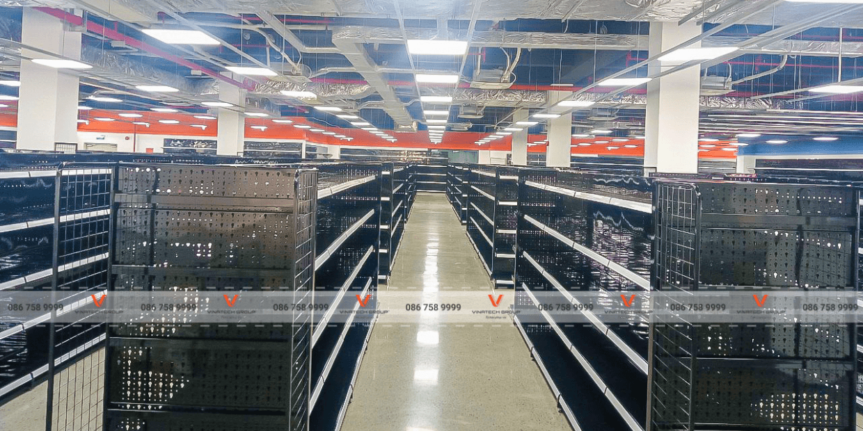 kệ siêu thị tại siêu thị Chơn Thành Plaza tỉnh Bình Phước 2