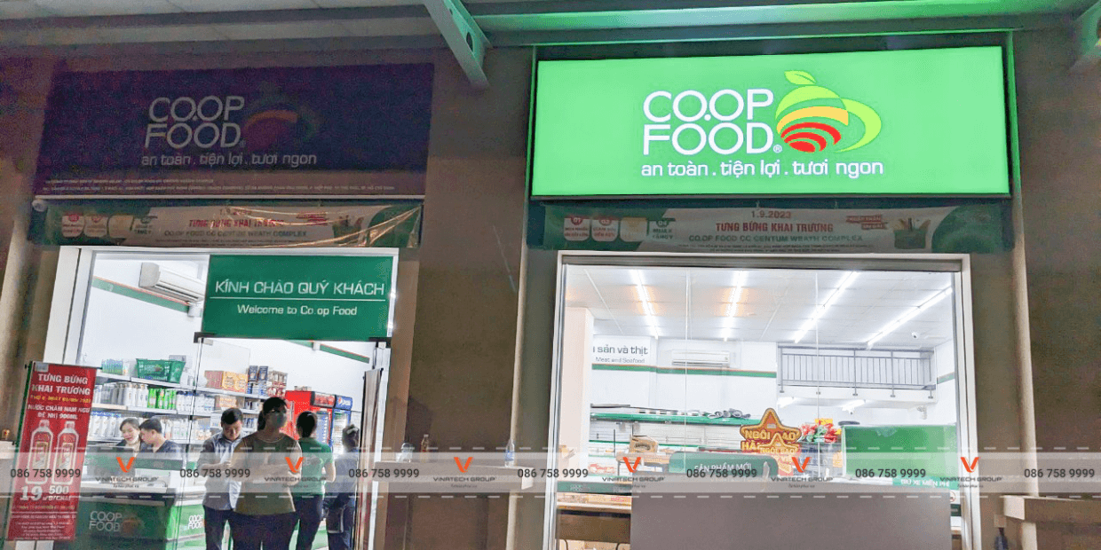kệ siêu thị tại siêu thị Co.op Food CC Centum Weal TPHCM 1