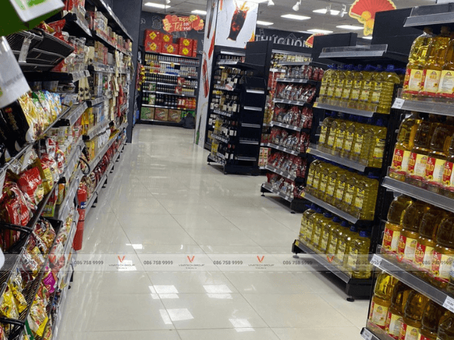 kệ siêu thị vinatech màu đen 2