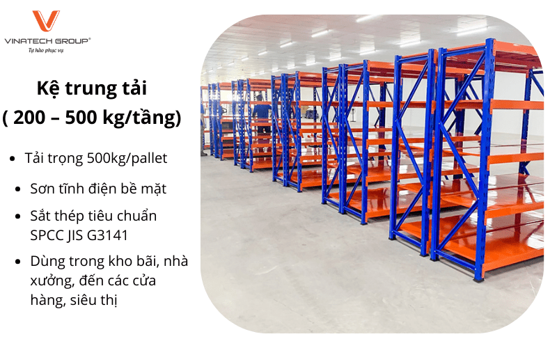 kệ trung tải 4 tầng
