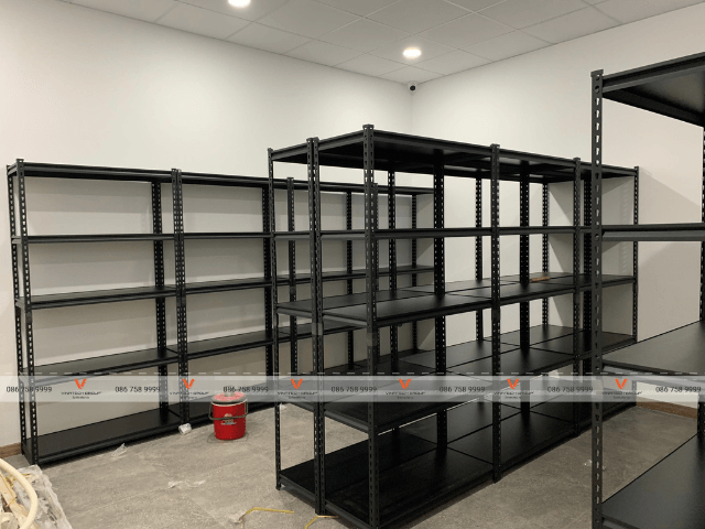 load-bearing iron shelves