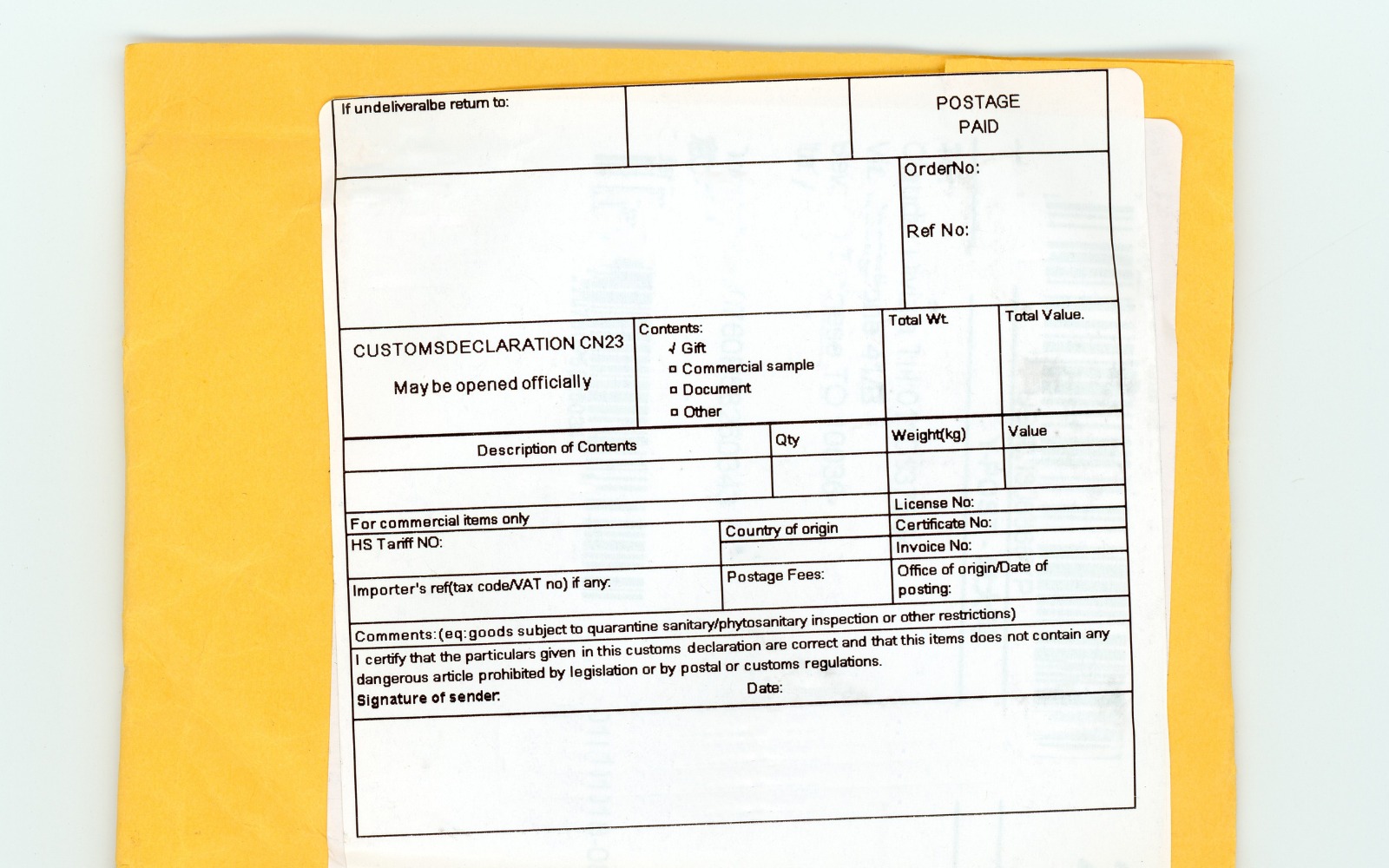 packing list là gì