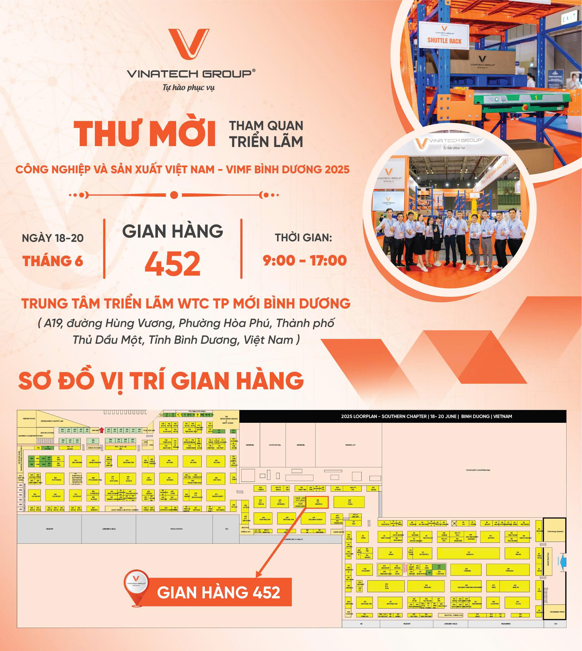 Thư mời tham quan gian hàng của Vinatech Group tại triển lãm VIMF Bình Dương 2025